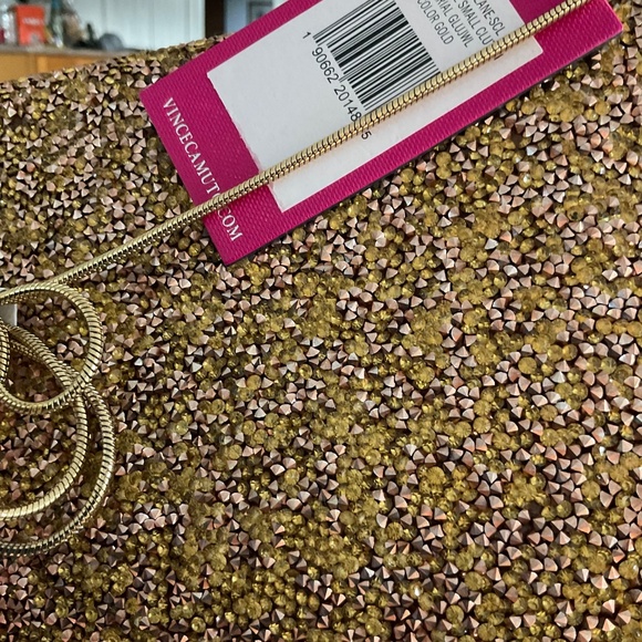 Vince Camuto Golden Clutch & Dust Bag NWT - Picture 8 of 8